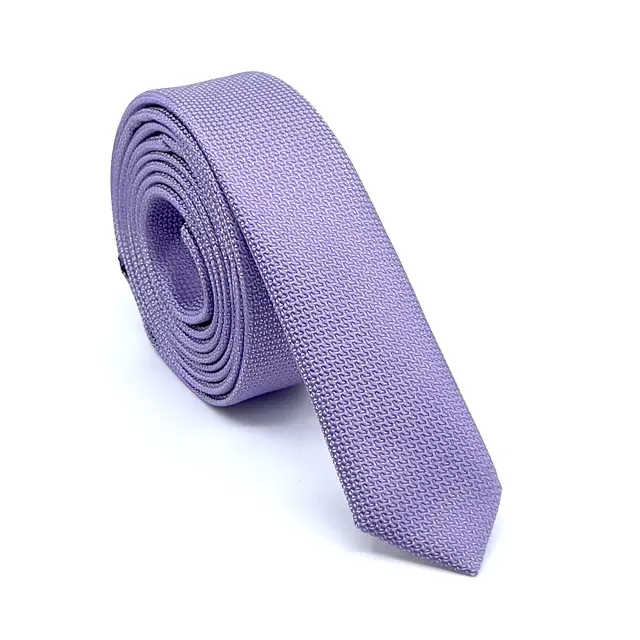 Λιλά Oxford Γραβάτα Slim 4,5 cm Σετ με Μαντηλάκι