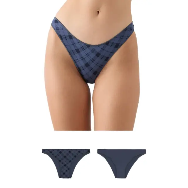 Minerva Γυναικείο Slip Rio Modal Fimelle - Διπλό Πακέτο, Χρώμα Indigo-Plaid