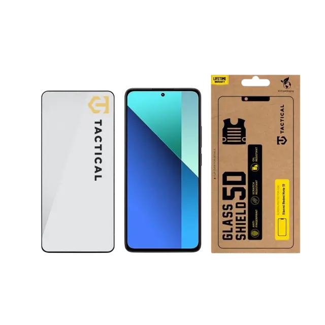 Tactical Glass Shield 5D for Xiaomi Redmi Note 13 4G/5G/14S Black 3