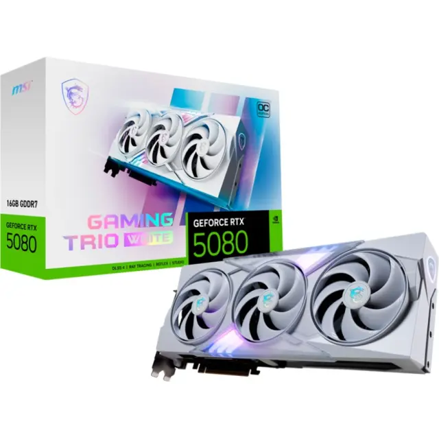 MSI GeForce RTX 5080 GAMING TRIO OC WHITE (white, DLSS 4, 3x DisplayPort, 1x HDMI 2.1)