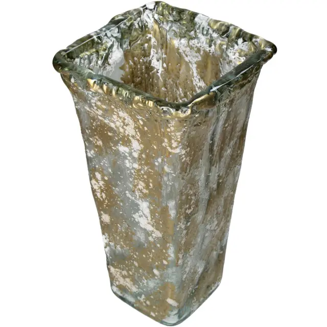 Βάζο Χρυσό Ανακυκλωμένο Γυαλί 16x16x33cm 2