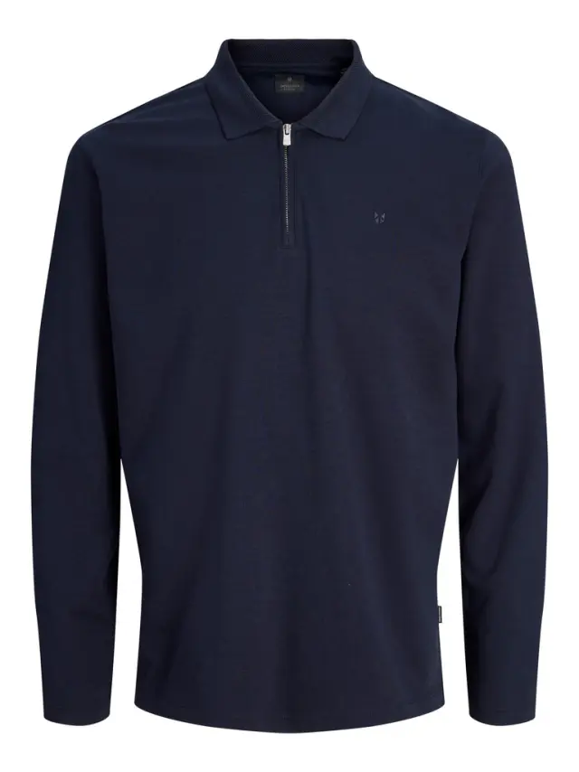 JPRBLAETHAN LS ZIP POLO - Night Sky