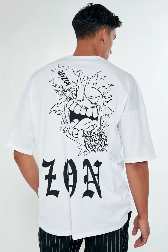 T-Shirt Βαμβακερό Rayzon Λευκό 3