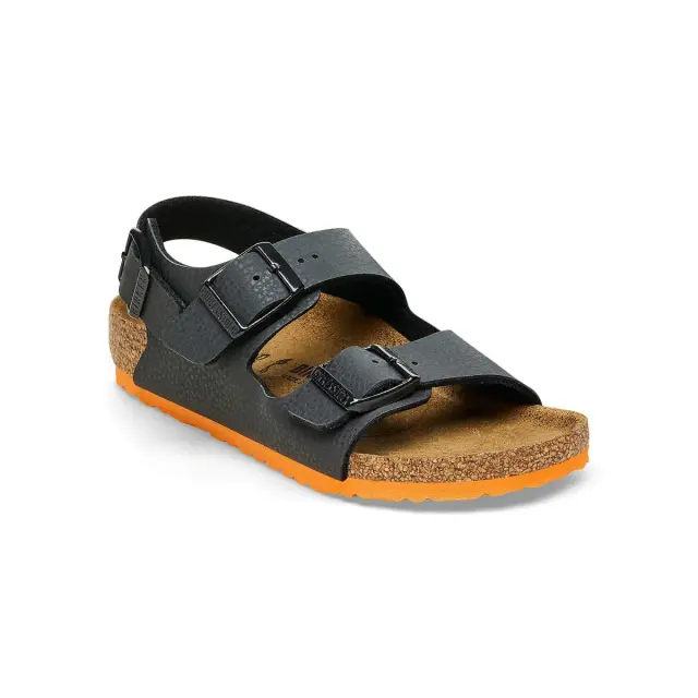 Birkenstock Παιδικές Παντόφλες Σανδάλια Milano Kids Birko-Flor Narrow, Χρώμα Desert Soil Black - 26