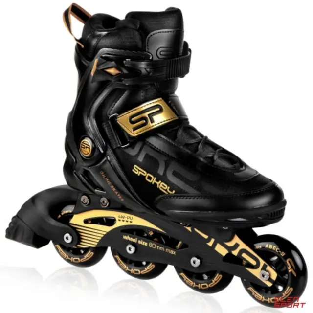 Πατίνια Roller Skates Αυξομειούμενα No41 Inline Prime Pro Spokey Black Gold 926971 - 41