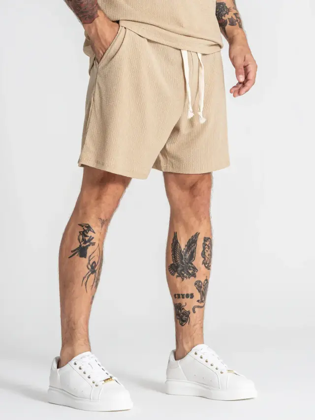 Gianni Kavanagh Ανδρικό TEXTURE Shorts – Sand Beige - L 3