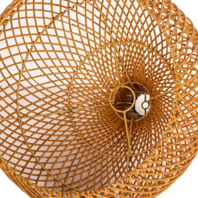Φωτιστικό οροφής κρεμαστό Rattan σε φυσικό χρώμα Φ41x137 εκ. 3