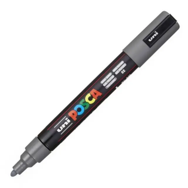 Μαρκαδόρος Σχεδίου Uni Posca PC-5M Medium με πάχος μύτης 1.8-2.5mm - Deep GreyPC-5M(E) - ΣKOYPO ΓKPI