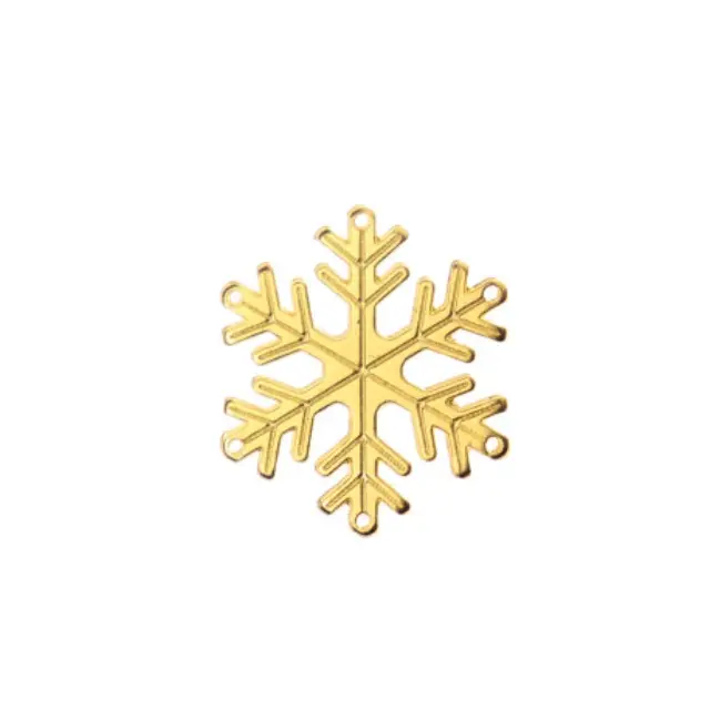 Μεταλλικό Γούρι Χιονονιφάδα 25mm - 24K Gold Plated - 4τεμ