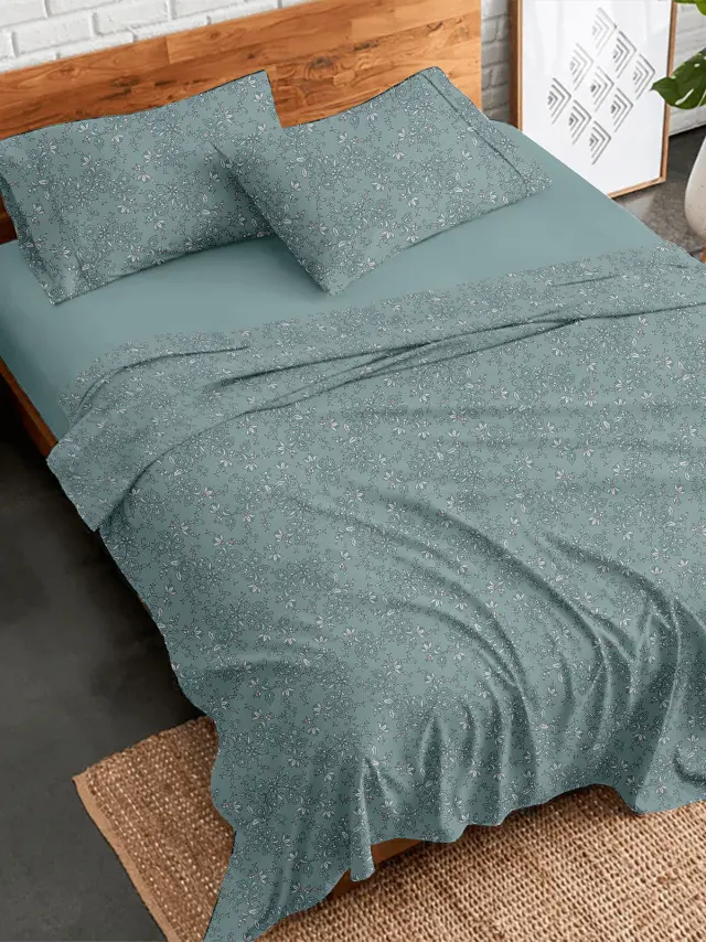 Σετ Σεντόνια Flannel 928 Aqua Υπέρδιπλο με λάστιχο (170x205+30) Sunshine
