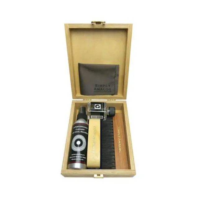 SIMPLY ANALOG VINYL RECORD CLEANING BOXSET DELUXE EDITION- WOOD