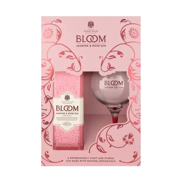 BLOOM JASMINE & ROSE GIN 700ml + GLASS