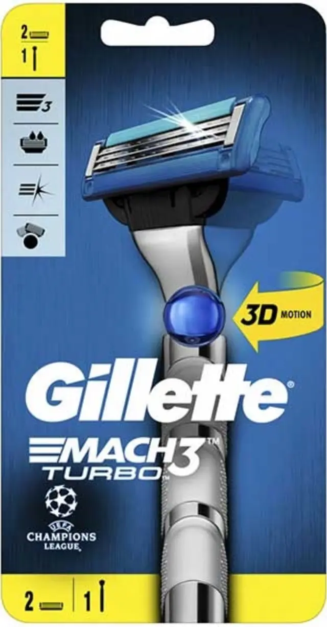 Gillete Ξυριστική Μηχανή Mach 3 Turbo 3D Μηχανή & 2τμχ Ανταλλακτικά