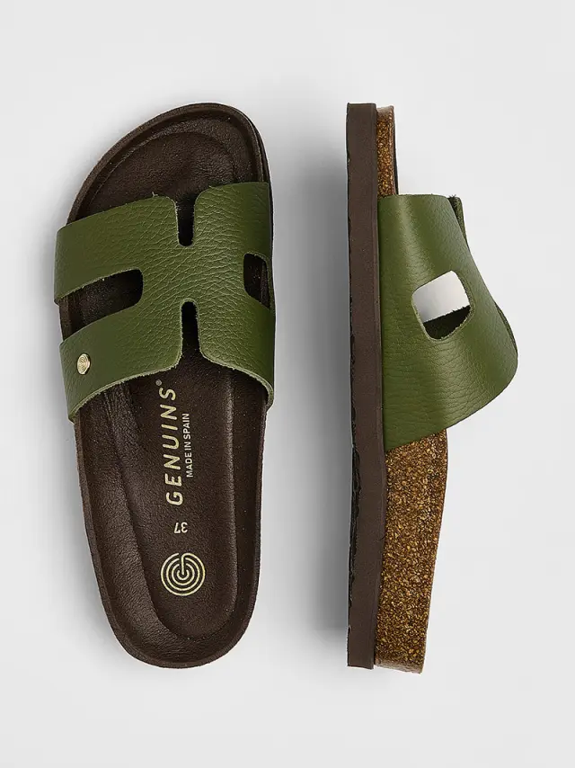 Genuins Πέδιλα Γυναικείο δέρμα Πράσινο GEN/HILARY G106576 KAKI 3