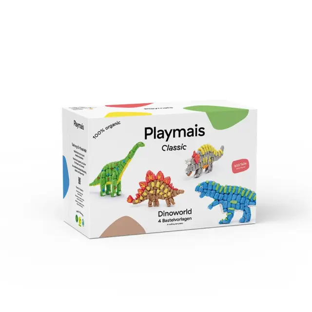 PlayMais Classic Κατασκευή με Σφουγγαράκια από Καλαμπόκι και Κάρτες 800τεμ - Δεινόσαυροι (3+ ετών) PLM-160959