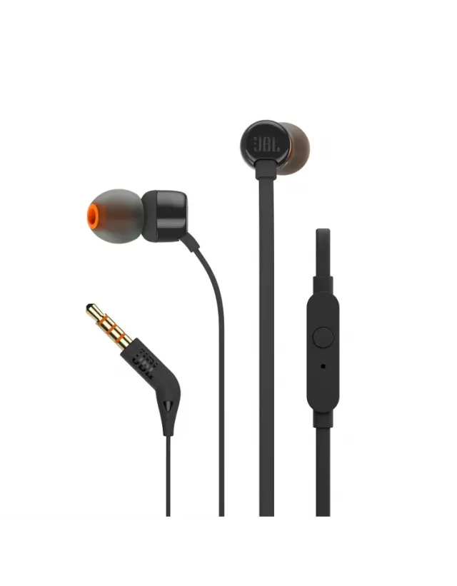 JBL Tune 110 In-Ear with 3.5mm Mini Jack & Remote Control Black