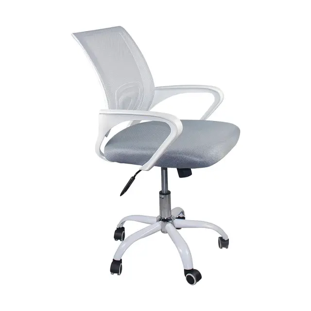 Πολυθρόνα Γραφείου BF2101-SW Λευκό/Γκρι Mesh 57x53x90/100cm