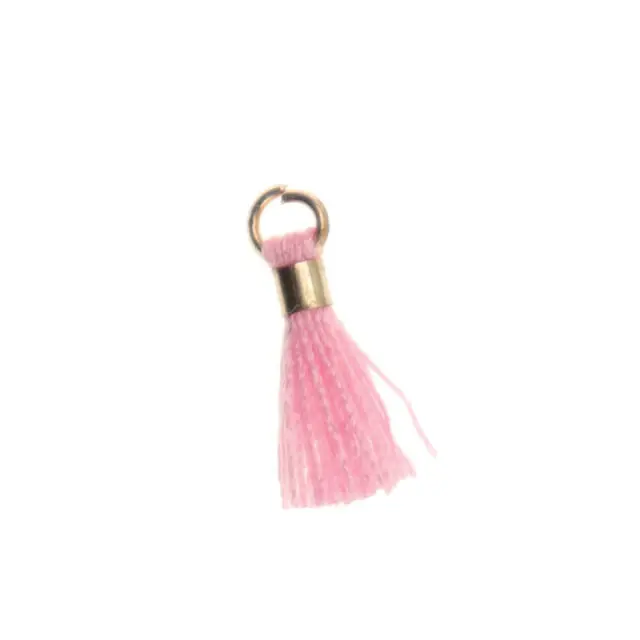 Φούντα με Κρικάκι Gold 12mm - Pink - 5τεμ