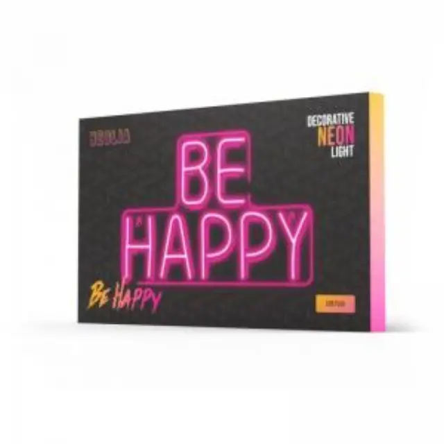 Neon Plexi Neolia NNE10 BE HAPPY (USB & On/Off) Ροζ N64424 3
