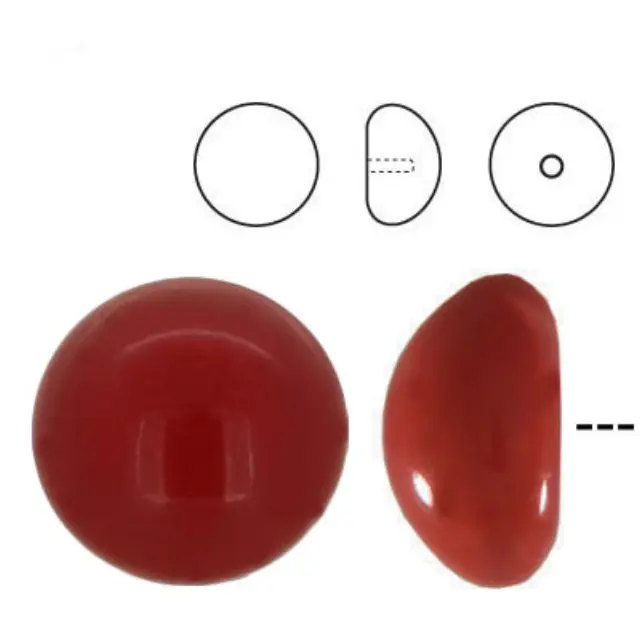 Swarovski 5817 Καμπουσόν Half Drilled Pearl Red Coral Ø10mm - 10τεμ
