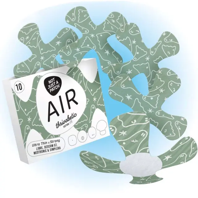 Not Just a Patch X-Mini Air Thrivabetic Αδιάβροχα Αυτοκόλλητα για Αισθητήρες Freestyle Libre 2 Plus, Dexcom G7, Dexcom ONE+, Medtronic Guardian, Sibionics, Syai Ultra & Medtrum TouchCare Nano 20τμχ – T1D Ghosty Mode