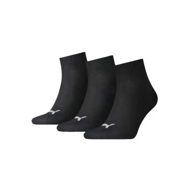 Puma Unisex Plain 3 Pack Quarter 3/4 Dobotex Socks Μαύρο 701230337-200 (Puma) - Large