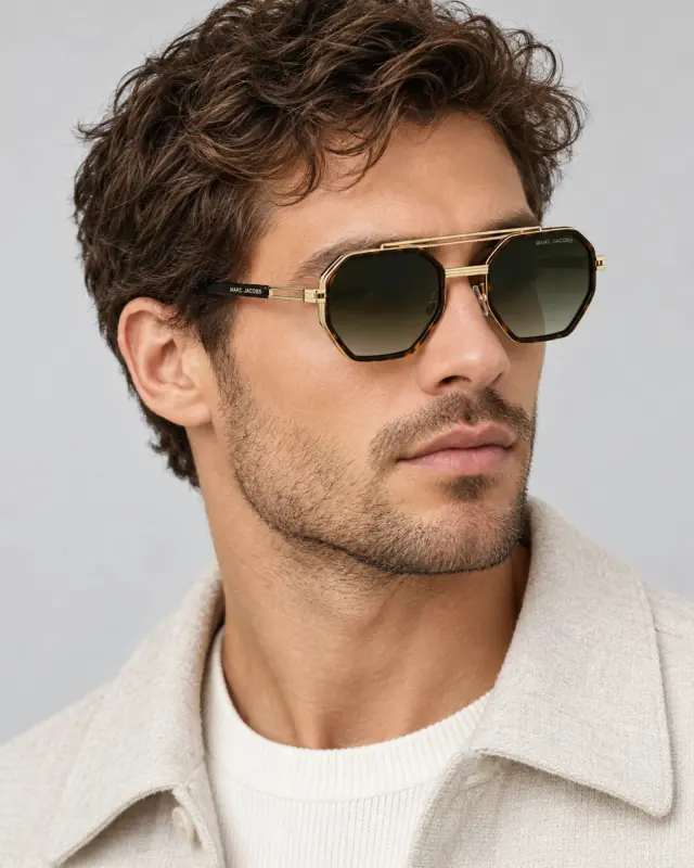 Marc Jacobs MARC 782/S 06J/9K Γυαλιά Ηλίου Χρυσά με Ταρταρούγα Σκελετό & Πράσινους Ντεγκραντέ Φακούς - 54 mm 2