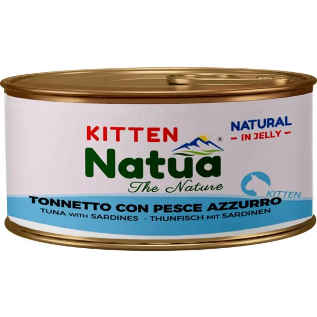 Υγρή Τροφή Γάτας Natua Kitten Τόνος με Σαρδέλα σε Ζελέ 85gr