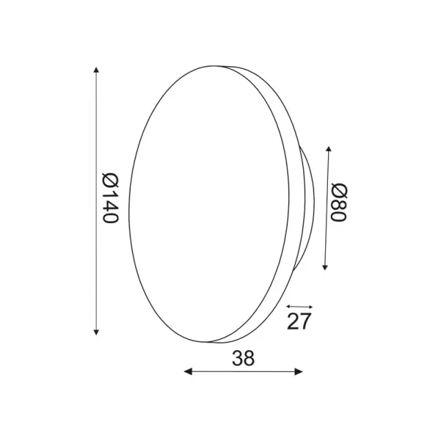 ECLIPSE-ΦΩΤΙΣΤΙΚΟ ΕΠΙΤΟΙΧΟ/ΟΡΟΦΗΣ ΚΑΦΕ MDF LED SMD 5W 3000Κ 400LM IP20 ΚΥΚΛΟΣ Φ14XH3,6CM / ZM1705LEDWDW 3