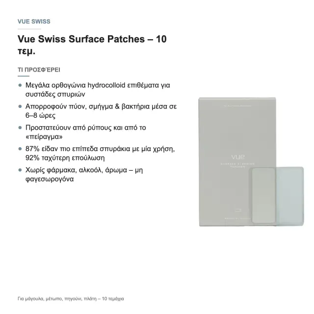 Vue Swiss Surface Clearing Επιθέματα Καθαρισμού Μαύρων Πόρων Προσώπου, 10τεμ 2