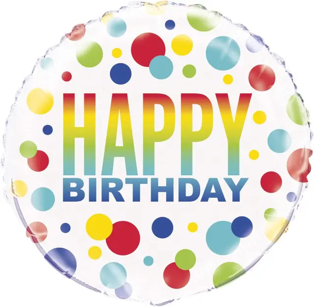 Μπαλόνι Φοιλ 18 Happy Birthday Rainbow Spots / 46 εκ