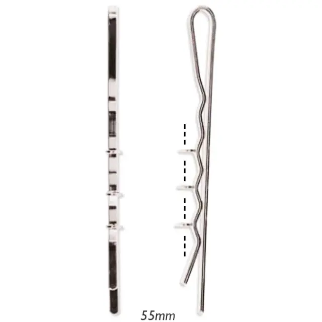 Φουρκέτα Μεταλλική 5.5cm με 3 Κρίκους - Silver Plated - 6τεμ