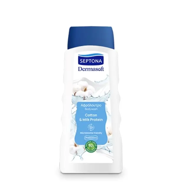 Septona Dermasoft Cotton & Milk Protein Bodywash Αφρόλουτρο με Εκχύλισμα Βαμβακιού & Πρωτεΐνη Γάλακτος, 400ml