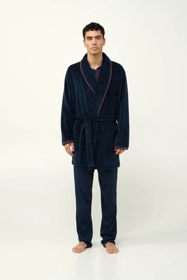 Χειμερινή Ανδρική Fleece Ρόμπα Vamp 23616 BLUE 2