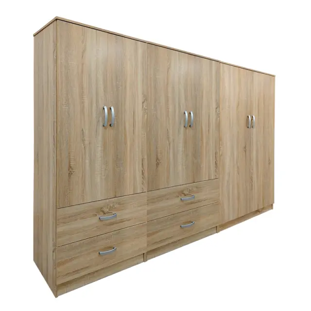 Ντουλάπα εξάφυλλη Athos pakoworld sonoma 240x42x180εκ 3