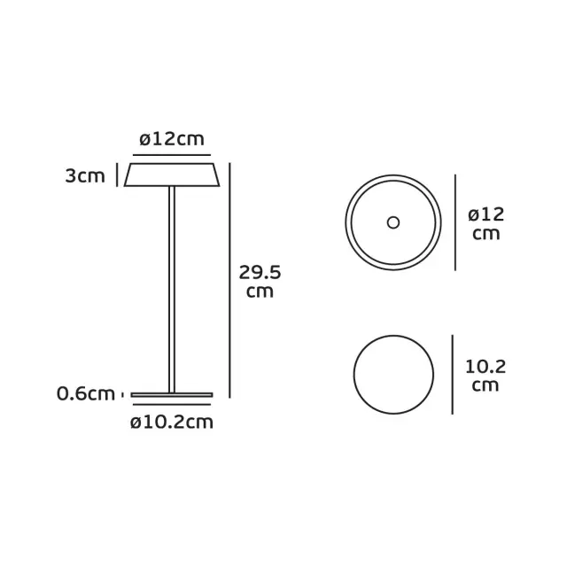 Nog-mos Φορητό επιτραπέζιο LED φωτιστικό 2.2W 3000K IP54 λευκό Άσπρο 3