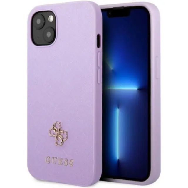 Guess Saffiano 4G Small Metal Logo Back Cover Πλαστικό Μωβ (iPhone 13 mini)