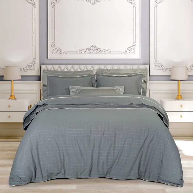 Σετ Παπλωματοθήκη Υπέρδιπλη 220x240 Essential Greenwich Polo Club 2373 Grey 100% βαμβακερό
