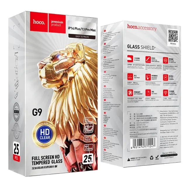 Tempered Glass Hoco G9 Full Screen HD για Apple iPhone 14 Plus iPhone 13 Pro Max Σετ 25τεμ. 2