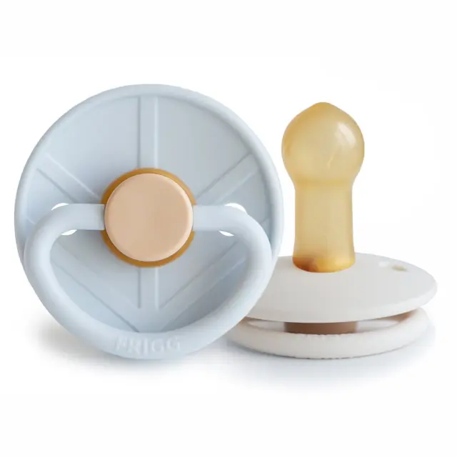 Σετ 2 Πιπίλες Latex FRIGG Little Viking Powder Blue/Cream 6-18 Μηνών Baby Oliver