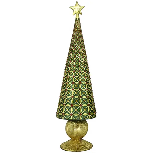 Έλατο επιτραπέζιο diamond πρασινό/χρυσό 43cm HomeGuru 25029 KD139