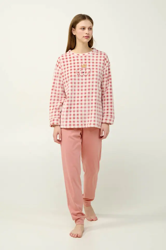 Γυναικεία Χειμερινή Πυτζάμα Fleece Vamp 23320 PINK TAN