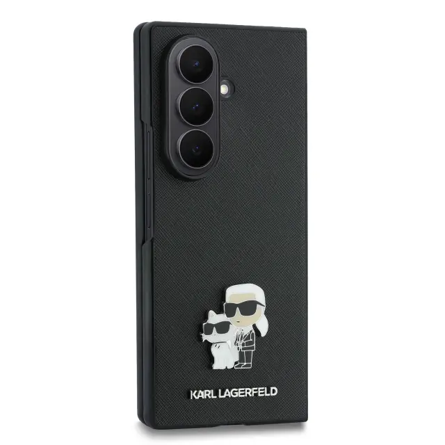 Karl Lagerfeld PU Saffiano Karl and Choupette Case for Samsung Galaxy Z Fold 8 Ultra Black 3