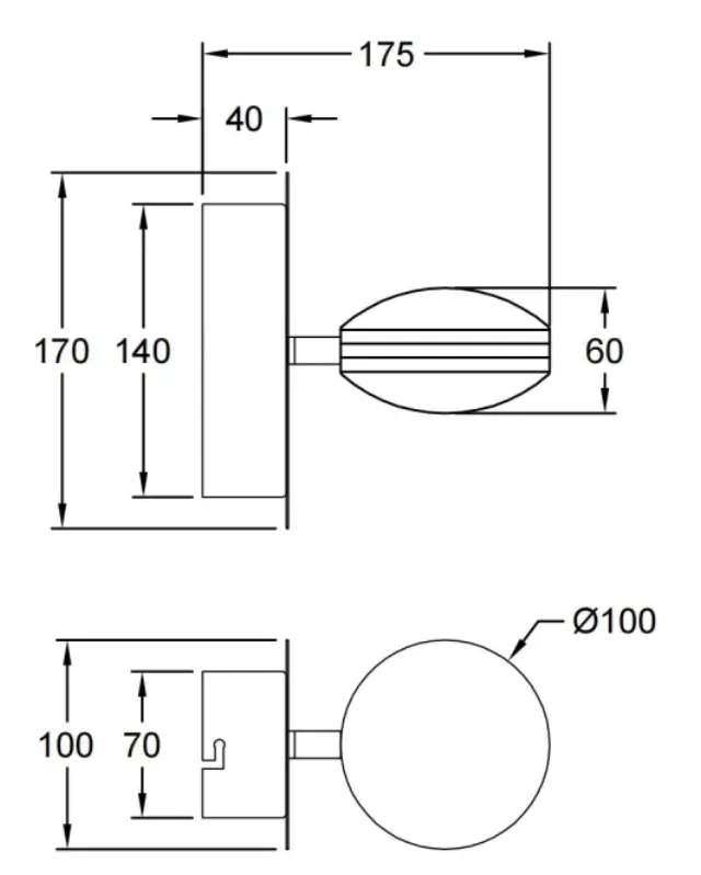 Mill 3253-21 φωτιστικό απλίκα Nickel 3