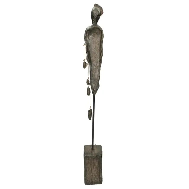 Διακοσμητικό Φιγούρα Μαύρο Polyresin 7.5x7.5x46.5cm 2
