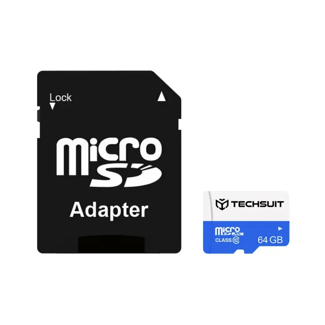 Κάρτα Μνήμης Techsuit High Speed SDHC 64GB Class 10 με Αντάπτορα Μαύρη