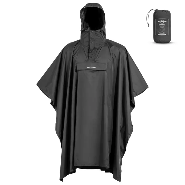 Pentagon Cloudburst Packable Rain Poncho-Πόντσο για Τακτική-Καθημερινή Χρήση - 06Ε-RAL7013 2