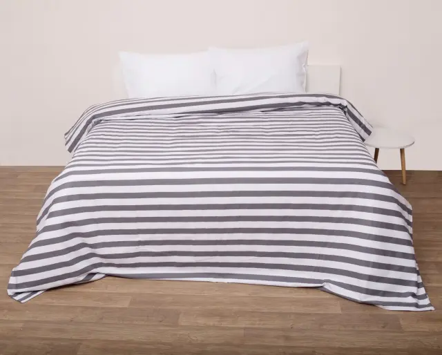 Σετ Σεντόνια Μονά 100x200+25 Φανελένια Viopros 2056 White-Grey 100% βαμβακερόΜε Λάστιχο