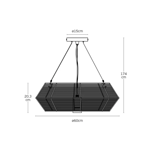 Orance 01118/PE/B/60 Φωτιστικό κρεμαστό μαύρο Χρυσό 2