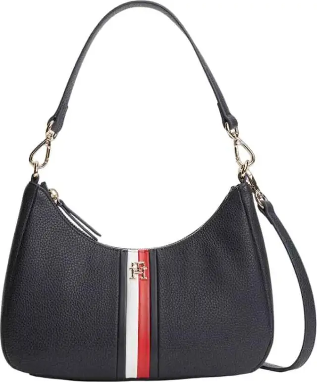 Tommy Hilfiger Γυναικεία Μεσαία Τσάντα Ώμου TH Corp Essentials Shoulder Bag Σκούρο Μπλε